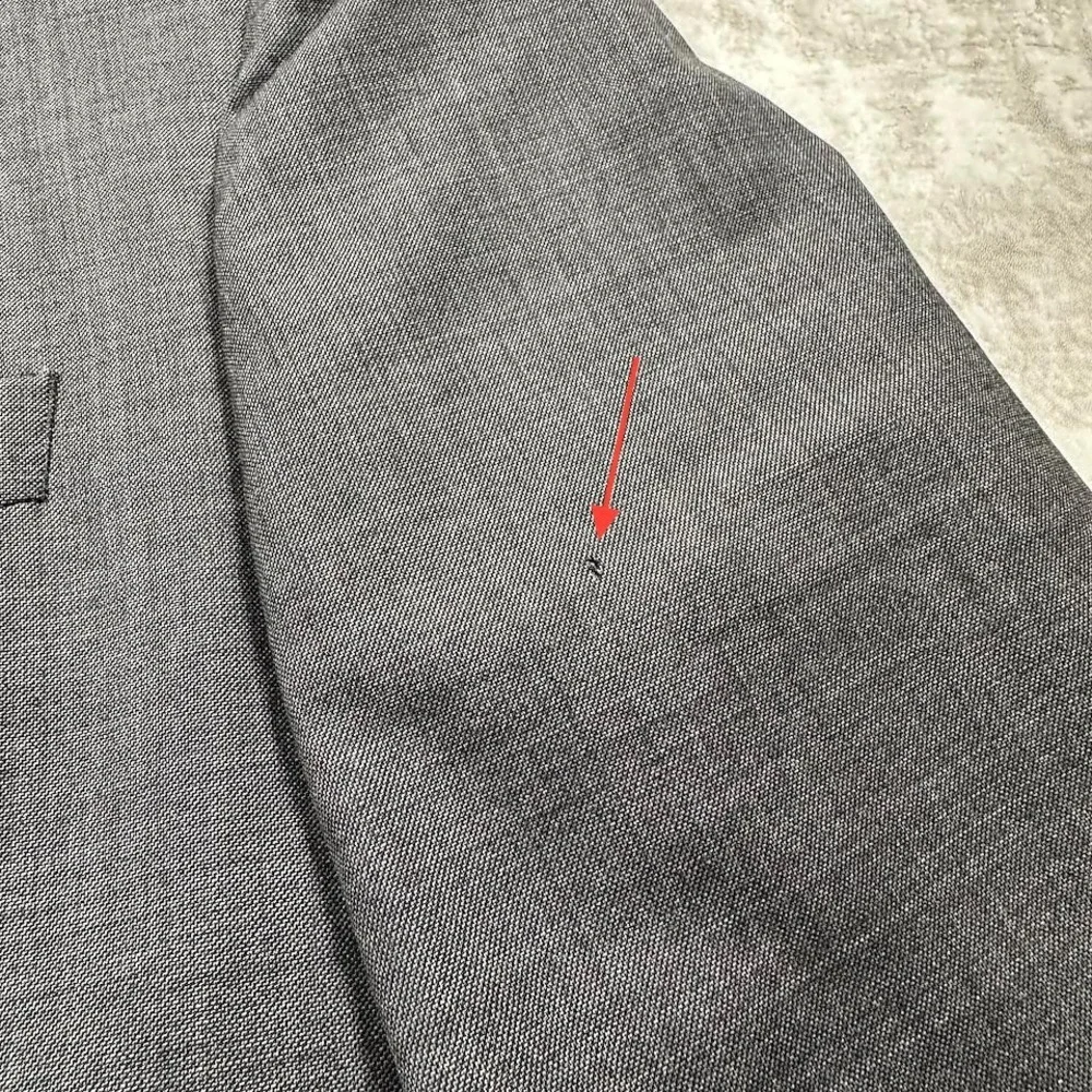 Lauren Ralph Lauren Blazer Mens 46 R Gray 100% Wool Two Button Sport Coat